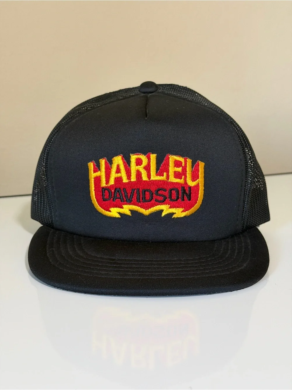 Vintage 1980’s Harley-Davidson Snapback Trucker Hat with Embroidered Patch